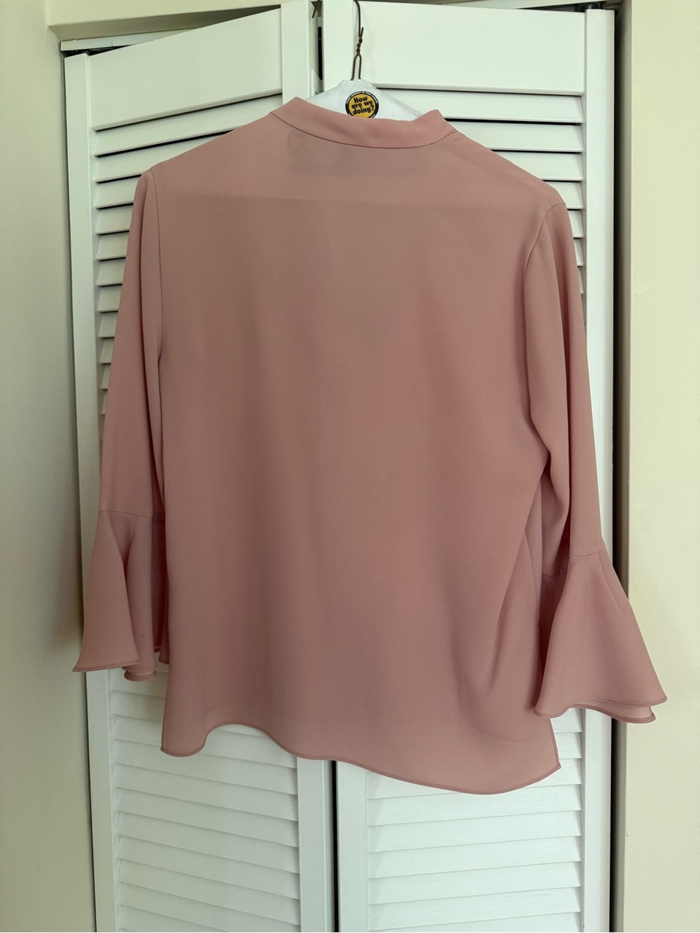 BCBGMaxAzria Soft Blush Ruffle Front Blouse - Picture 2 of 2